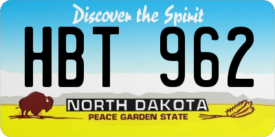ND license plate HBT962