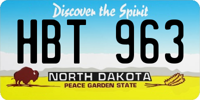 ND license plate HBT963