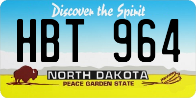 ND license plate HBT964