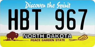 ND license plate HBT967