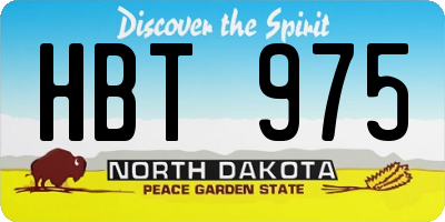 ND license plate HBT975