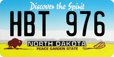 ND license plate HBT976