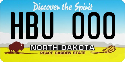 ND license plate HBU000