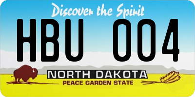 ND license plate HBU004