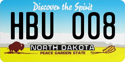 ND license plate HBU008