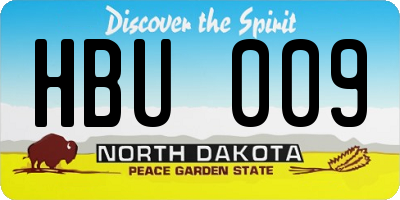 ND license plate HBU009