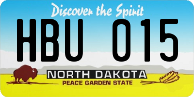 ND license plate HBU015