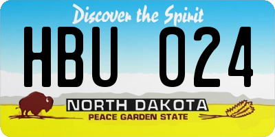 ND license plate HBU024