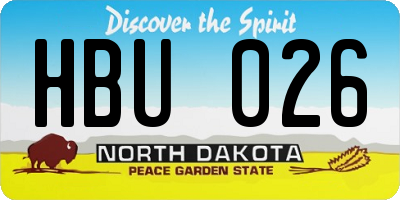 ND license plate HBU026