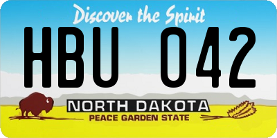 ND license plate HBU042