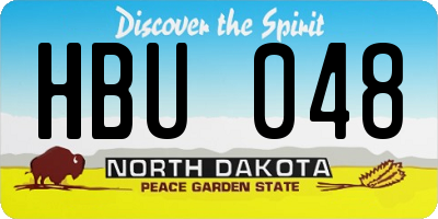ND license plate HBU048