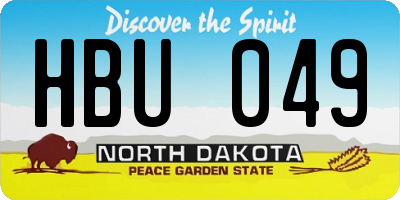 ND license plate HBU049