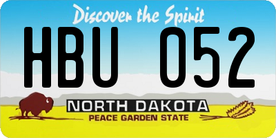 ND license plate HBU052