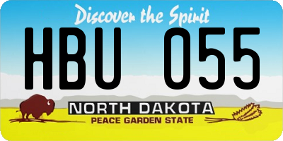 ND license plate HBU055