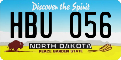 ND license plate HBU056