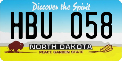 ND license plate HBU058