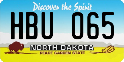 ND license plate HBU065