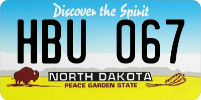 ND license plate HBU067