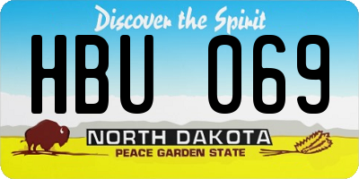 ND license plate HBU069