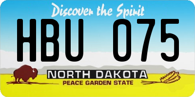 ND license plate HBU075