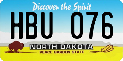 ND license plate HBU076