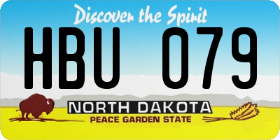 ND license plate HBU079