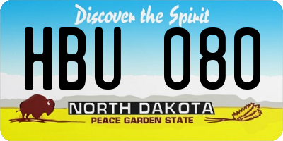 ND license plate HBU080
