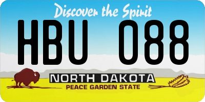 ND license plate HBU088