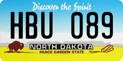 ND license plate HBU089