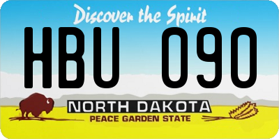 ND license plate HBU090