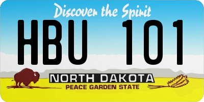 ND license plate HBU101