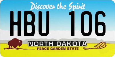 ND license plate HBU106