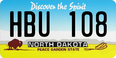 ND license plate HBU108