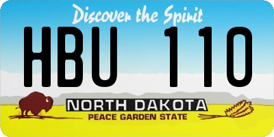 ND license plate HBU110