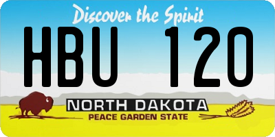 ND license plate HBU120