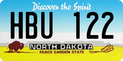 ND license plate HBU122