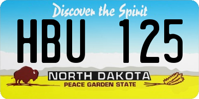 ND license plate HBU125