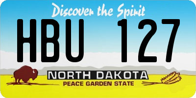 ND license plate HBU127