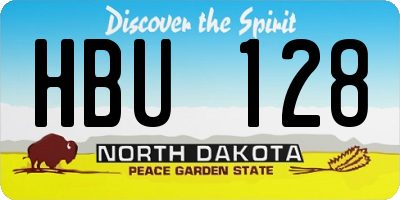 ND license plate HBU128