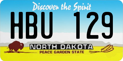 ND license plate HBU129