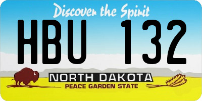 ND license plate HBU132