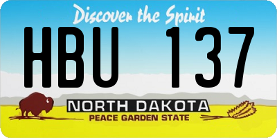 ND license plate HBU137