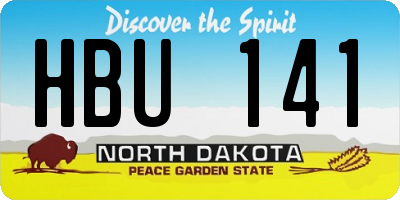 ND license plate HBU141
