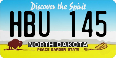 ND license plate HBU145