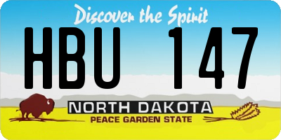 ND license plate HBU147