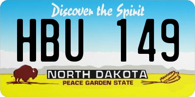 ND license plate HBU149