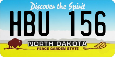 ND license plate HBU156