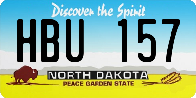 ND license plate HBU157