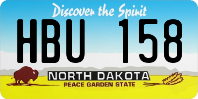ND license plate HBU158