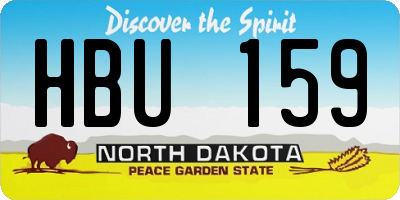 ND license plate HBU159